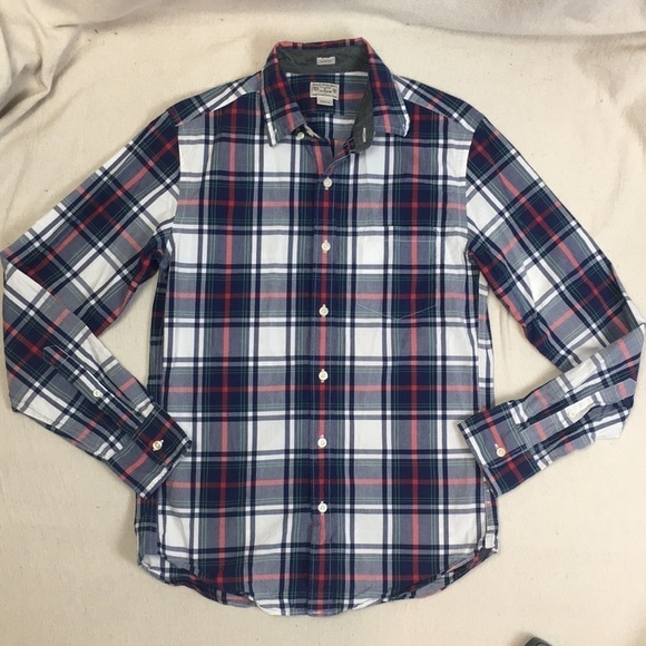 J Crew Slim Fit 100% Cotton summer plaid Shirt - Picture 1 of 8